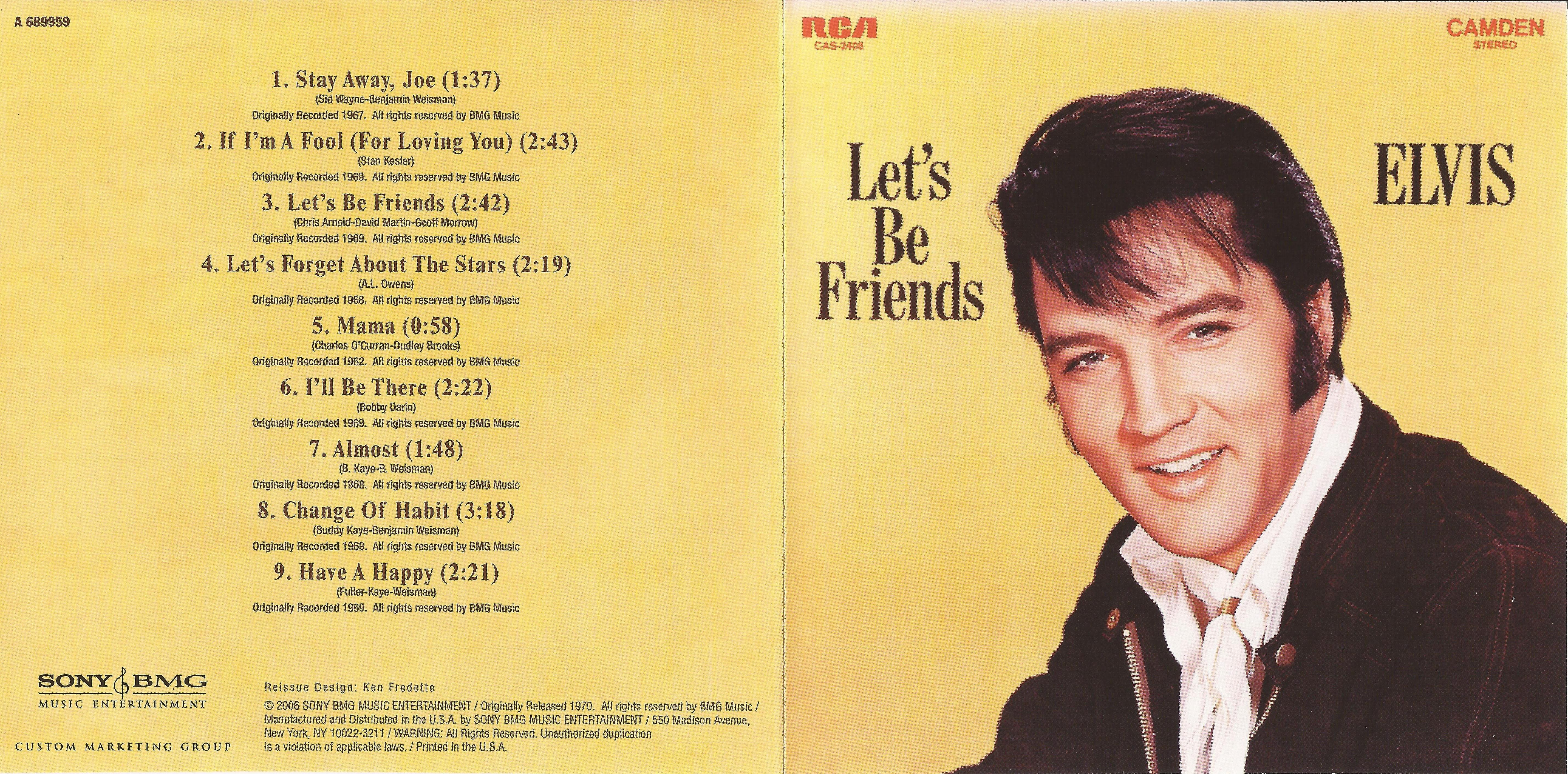 Elvis Presley  Lets Be Friends : Front + Inlay
